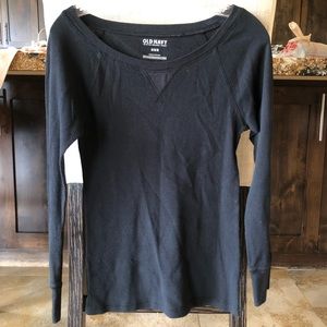 Women’s Old Navy Black Thermal Long Sleeve Shirt Black Size M